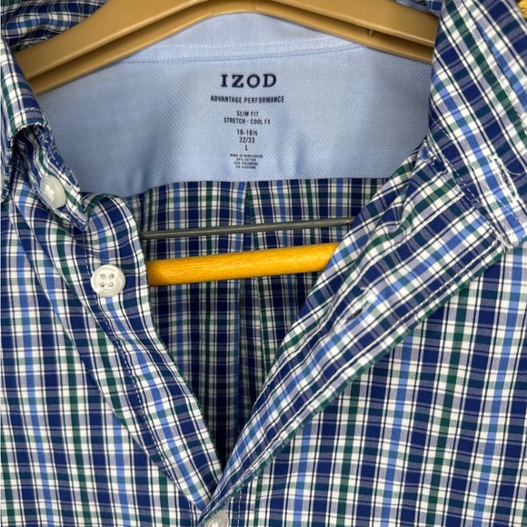 Izod plaid advantage performance slim fit stretch cool fix size large - Picture 2 of 4